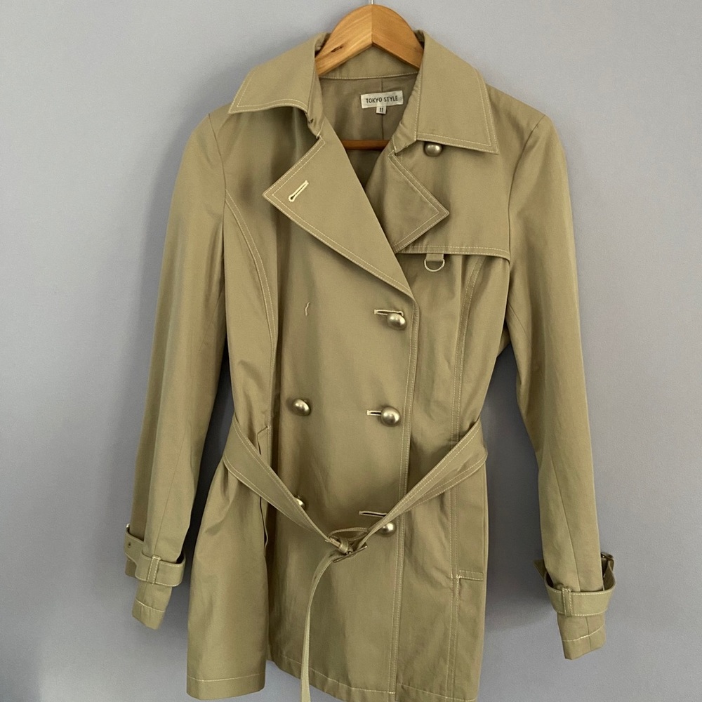 Vintage Japanese tan short trench coat